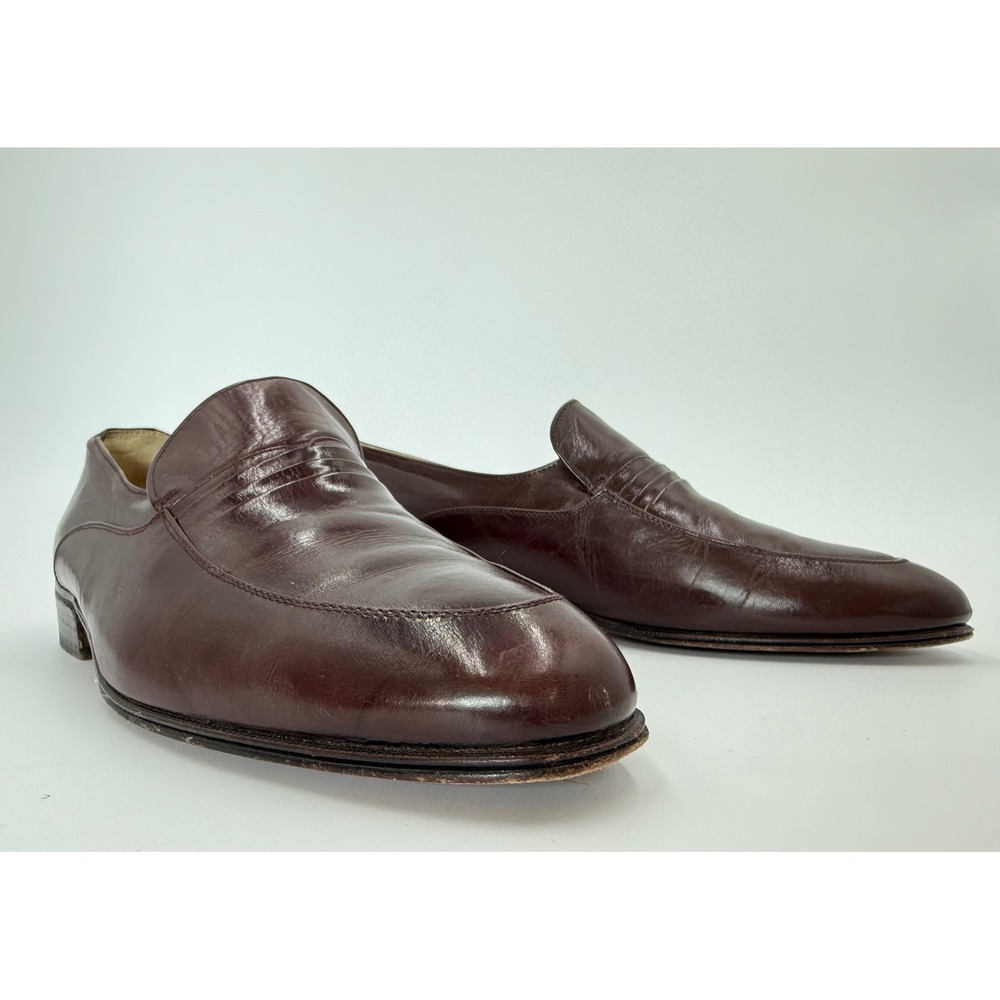 Mezlan Mens 7.5 M Brown Leather Loafers Hand Crafted in Spain‎ Dress Shoes